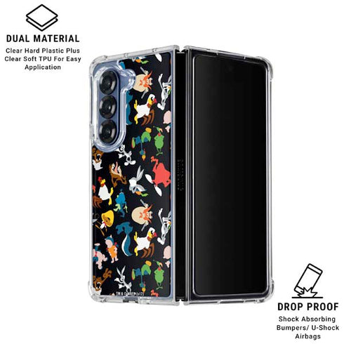 Looney Tunes Identity Pattern Galaxy Z Fold6 Clear Case